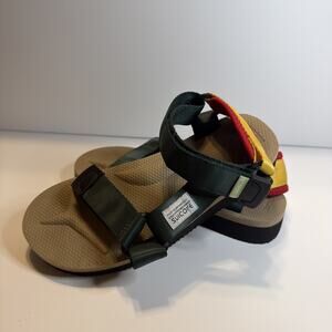 SUICOKE Depa-Cab OG-022Cab Green Beige Yellow Slides Sandals Slippers